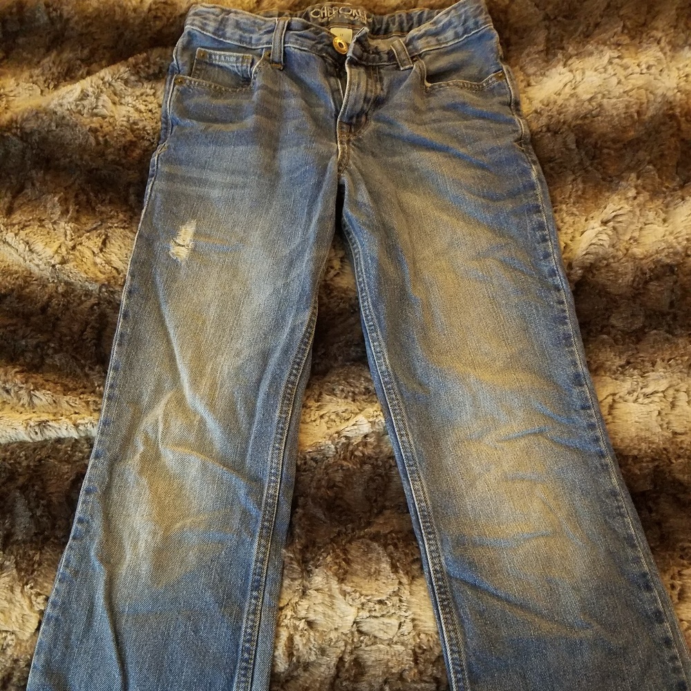 Boys medium wash denim distressed jeans